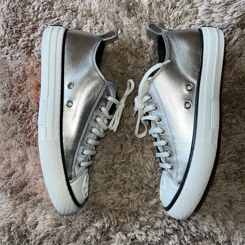 Phillip Plein metallic LAMINATED LEATHER LO-TOP SNEAKERS MEGASTAR - Picture 9 of 9